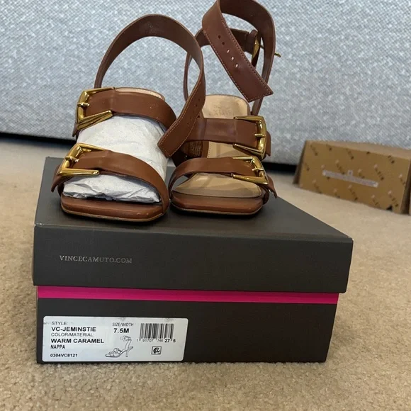 Vince Camuto Women's Caramel Brown Sandals - Picture 4 of 12
